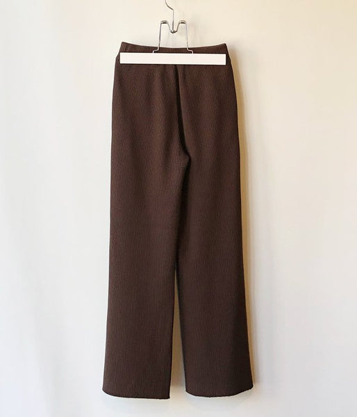 PHEENY/T/C BIG WAFFLE SIDE SLIT PANTS(BROWN)