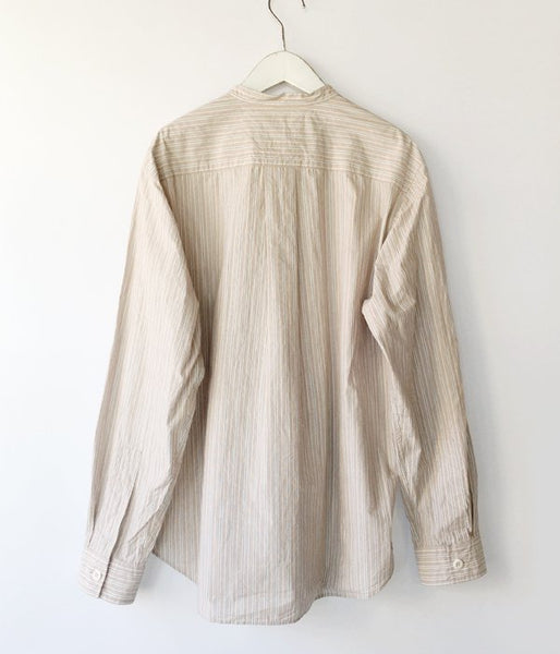 MHL./PYJAMA STRIPE COTTON SHIRT (BROWN)