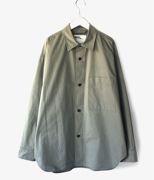 MHL./DRY COTTON POPLIN SHIRT (GREEN)