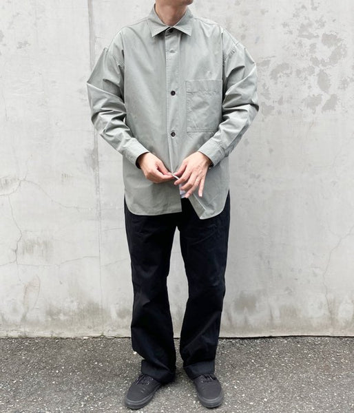 MHL./DRY COTTON POPLIN SHIRT (GREEN)