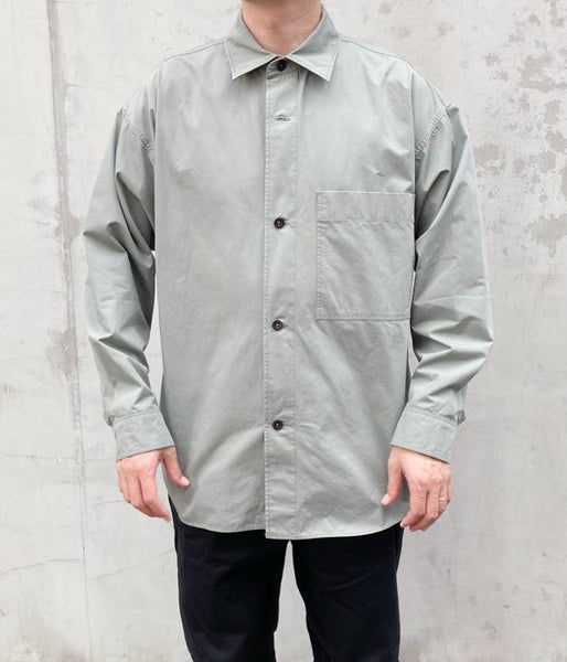 MHL./DRY COTTON POPLIN SHIRT (GREEN)
