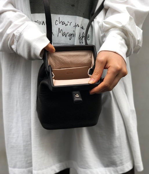 Aeta/DEER LEATHER SHOULDER S(BLACK)(1)