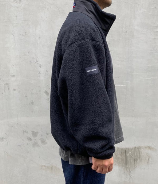 DESCENDANT/BOMBAY FLEECE ZIP CARDIGAN (BLACK)