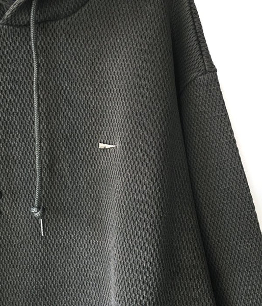DESCENDANT/GAUFRE HOODED SWEATSHIRT (BLACK)