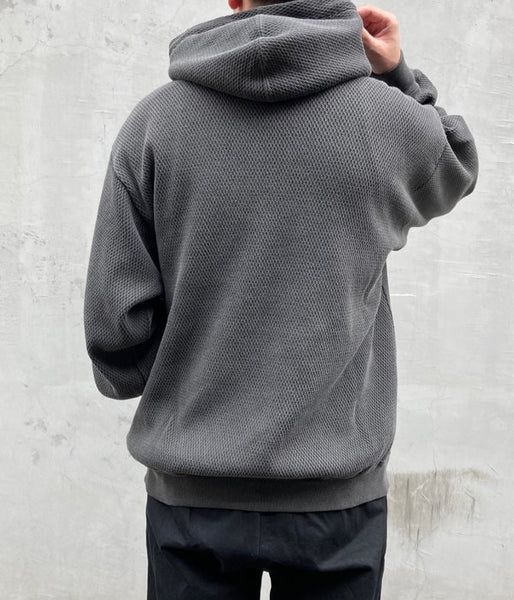 DESCENDANT/GAUFRE HOODED SWEATSHIRT (BLACK)