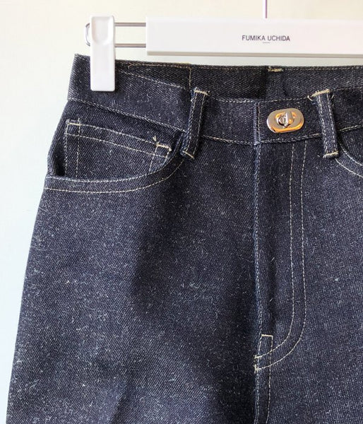 FUMIKA_UCHIDA/DENIM BONDING WIDE STRAIGHT PANTS(INDIGO/BLK)