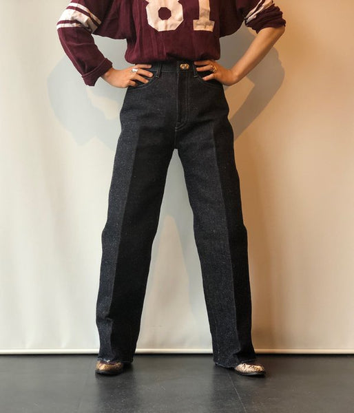 FUMIKA_UCHIDA/DENIM BONDING WIDE STRAIGHT PANTS(INDIGO/BLK)