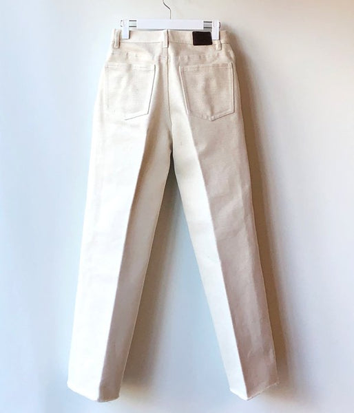 FUMIKA_UCHIDA/DENIM BONDING WIDE STRAIGHT PANTS(NATURAL/WHT)
