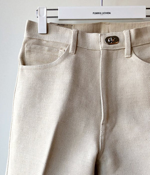 FUMIKA_UCHIDA/DENIM BONDING WIDE STRAIGHT PANTS(NATURAL/WHT)