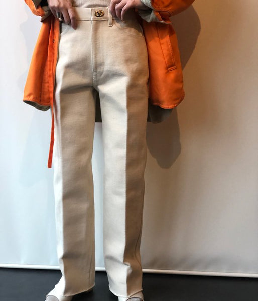 FUMIKA_UCHIDA/DENIM BONDING WIDE STRAIGHT PANTS(NATURAL/WHT)
