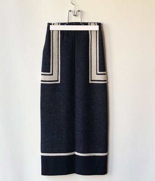 TAN/PILE JQ SKIRT(NAVY)