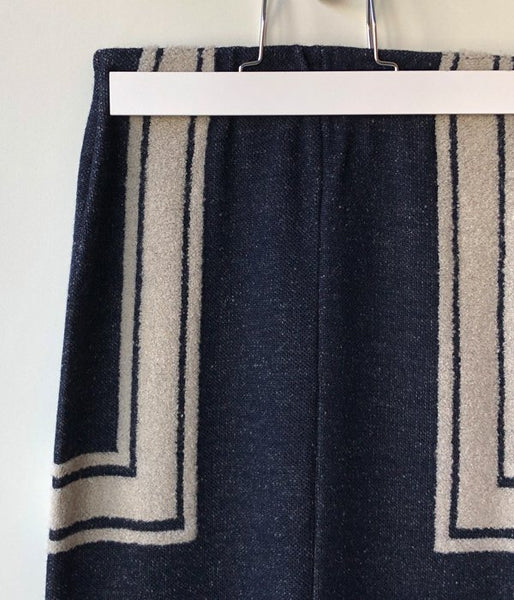 TAN/PILE JQ SKIRT(NAVY)