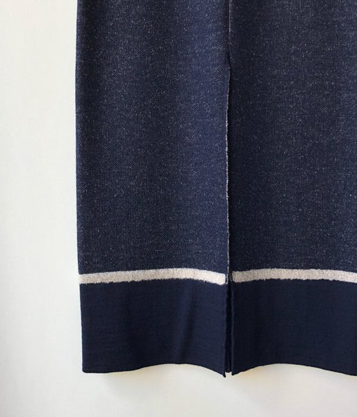TAN/PILE JQ SKIRT(NAVY)