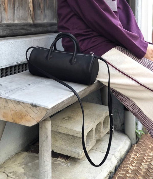 Aeta/DEER LEATHER CYLINDER BOSTON(BLACK)