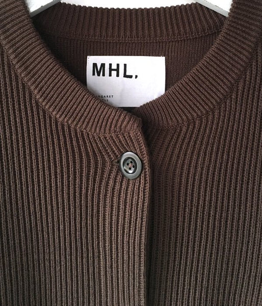 MHL./ROUGH COTTON CARDIGAN (BROWN)