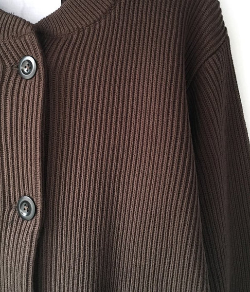 MHL./ROUGH COTTON CARDIGAN (BROWN)