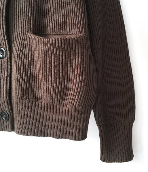 MHL./ROUGH COTTON CARDIGAN (BROWN)