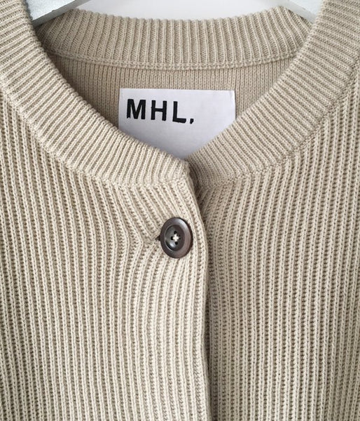 MHL./ROUGH COTTON CARDIGAN (OFF WHITE)