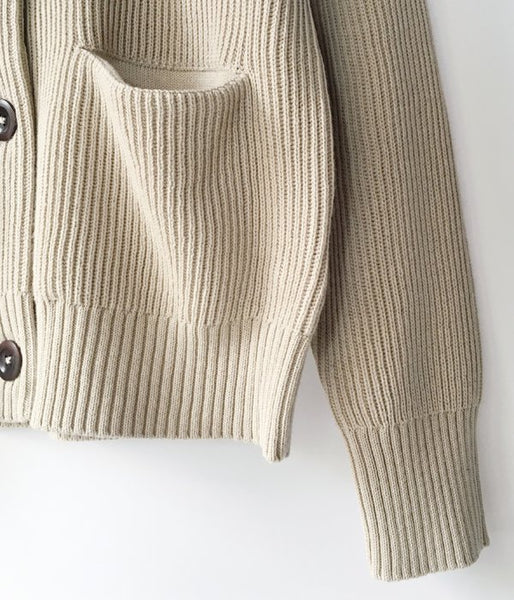 MHL./ROUGH COTTON CARDIGAN (OFF WHITE)