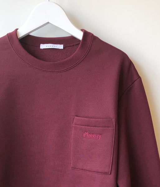 PHEENY/POCKET LONG SLEEVE T(BURGUNDY)