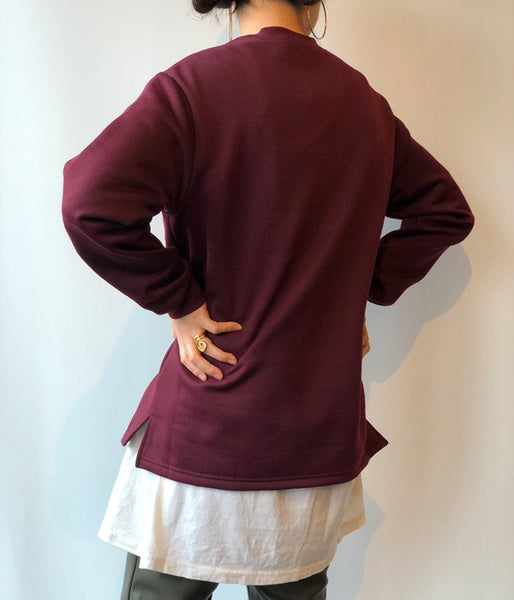 PHEENY/POCKET LONG SLEEVE T(BURGUNDY)