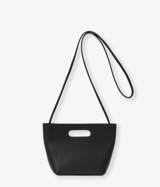 Aeta/PEBBLE GRAIN LEATHER SHOULDER S(BLACK)(1)