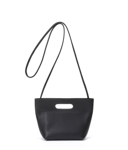 Aeta/PEBBLE GRAIN LEATHER SHOULDER S(BLACK)(1)