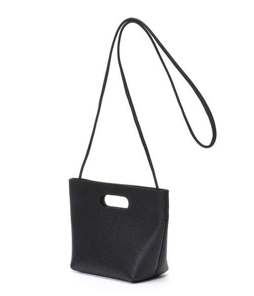Aeta/PEBBLE GRAIN LEATHER SHOULDER S(BLACK)(1)