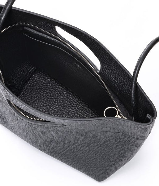 Aeta/PEBBLE GRAIN LEATHER SHOULDER S(BLACK)(1)