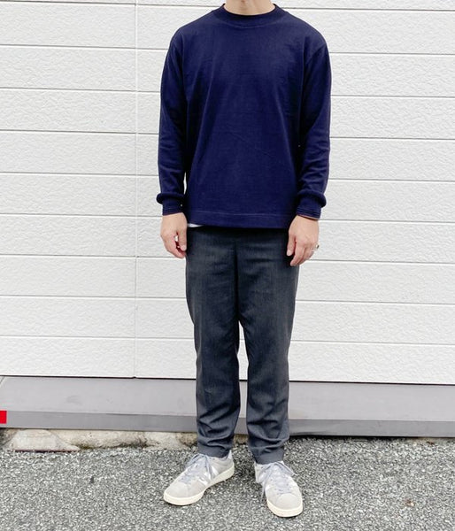 MHL./ROUGH COTTON JERSEY LS (NAVY)
