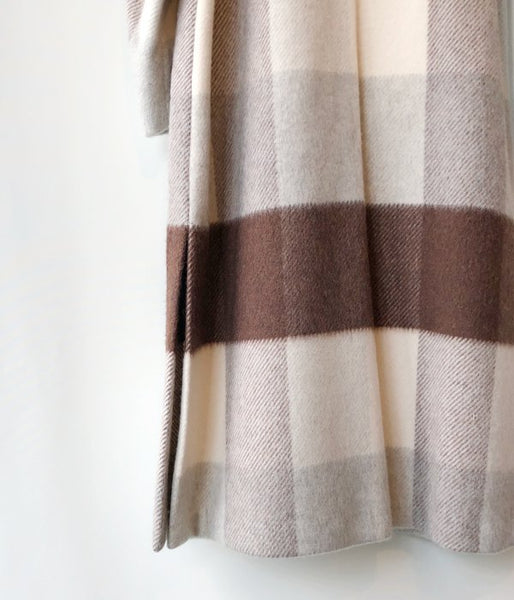 PHEENY/BIG BLOCK CHECK GOWN COAT(IVORY CHECK)
