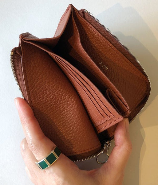 Aeta/PEBBLE GRAIN LEATHER WALLET TypeB(BRICK)