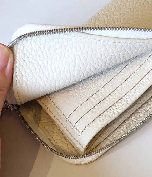 Aeta/PEBBLE GRAIN LEATHER WALLET TypeB(IVORY)