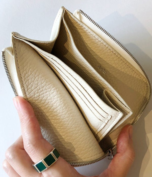 Aeta/PEBBLE GRAIN LEATHER WALLET TypeB(IVORY)