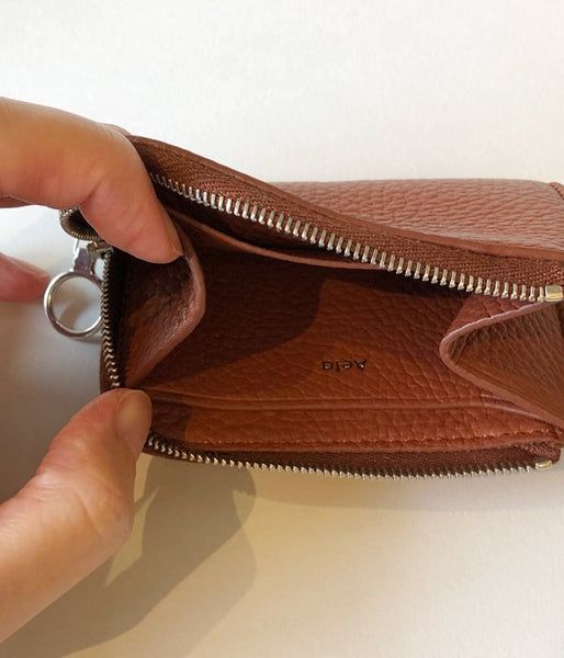 Aeta/PEBBLE GRAIN LEATHER COIN CASE(BRICK)