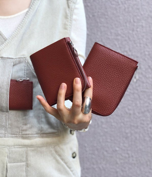 Aeta/PEBBLE GRAIN LEATHER COIN CASE(BRICK)