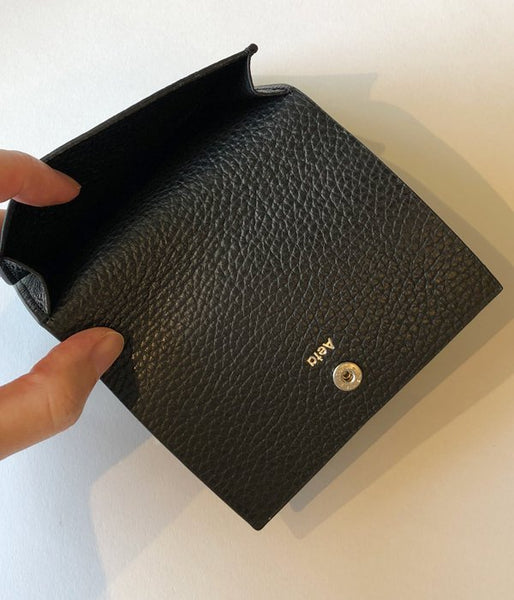 Aeta/PEBBLE GRAIN LEATHER CARD CASE(BLACK)
