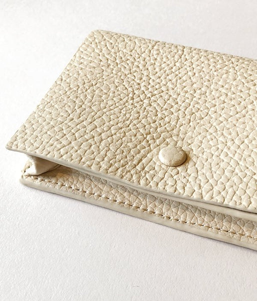 Aeta/PEBBLE GRAIN LEATHER CARD CASE(IVORY)