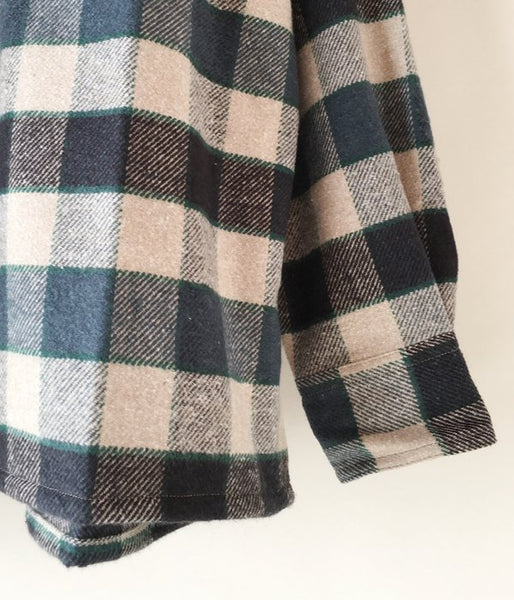 DESCENDANT/VANING CHECK LS SHIRT (NAVY)