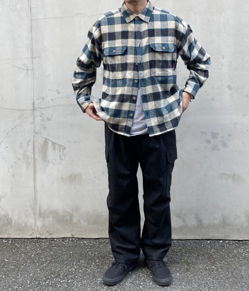 DESCENDANT/VANING CHECK LS SHIRT (NAVY)