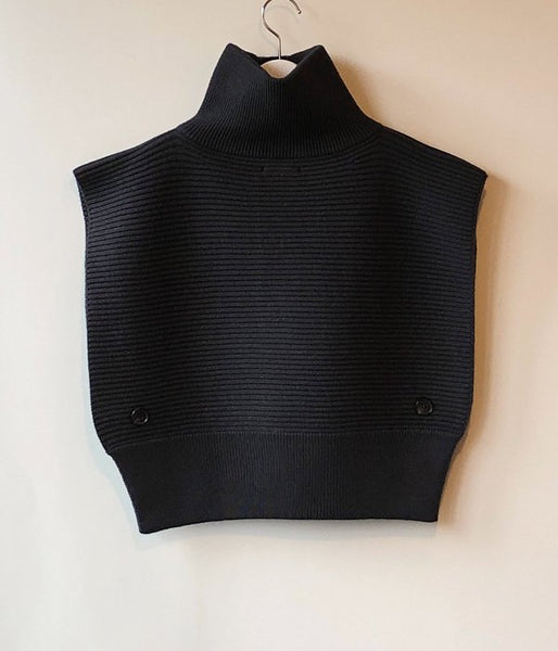 FUMIKA_UCHIDA/PULL HIGH-NECK BIB SWEATER (CHLBRW)