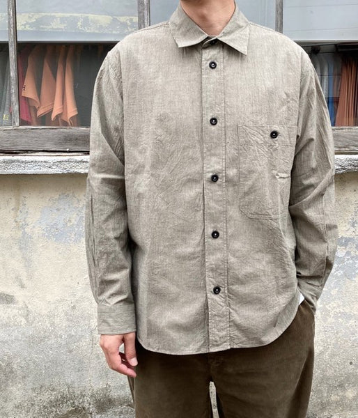 MHL./VINTAGE COTTON WOOL SHIRT (BASIC)