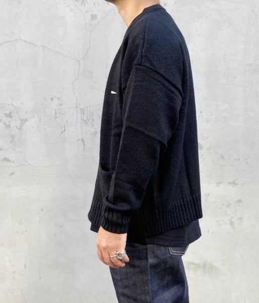 DESCENDANT/NURSE KNIT CARDIGAN (BLACK)