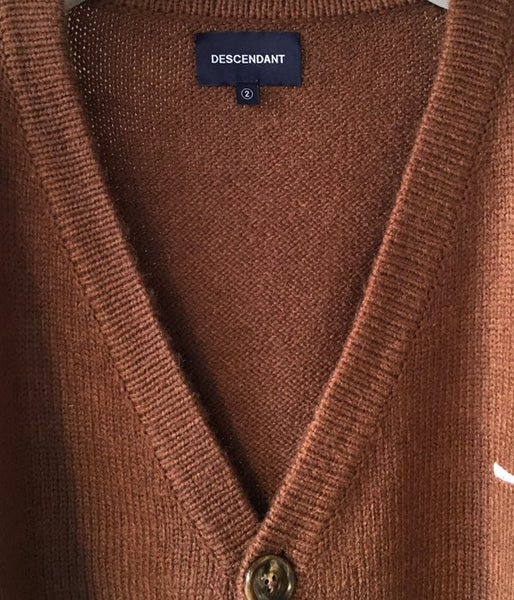 DESCENDANT/NURSE KNIT CARDIGAN (BROWN)