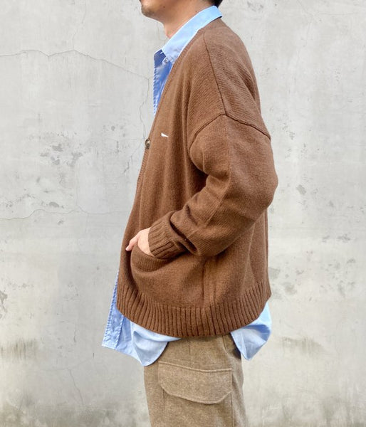 DESCENDANT/NURSE KNIT CARDIGAN (BROWN)