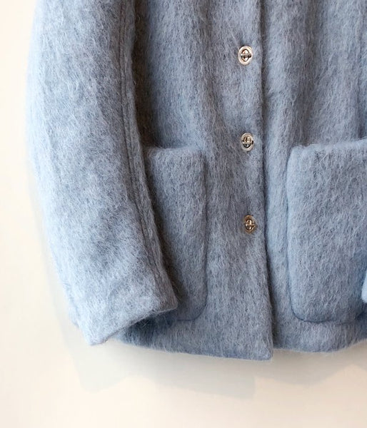 FUMIKA_UCHIDA/MOHAIR SHAGGY JACKET COAT(SAXBLUE/silver)