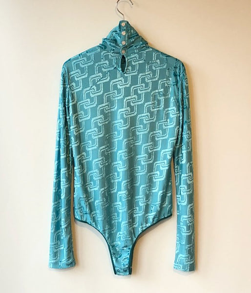 FUMIKA_UCHIDA/VELOUR JACQUARD BODYSUIT(SEAGREEN)