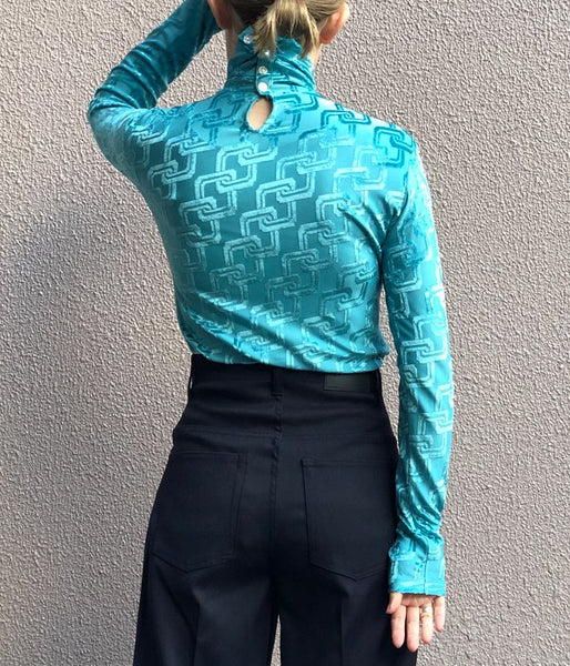 FUMIKA_UCHIDA/VELOUR JACQUARD BODYSUIT(SEAGREEN)