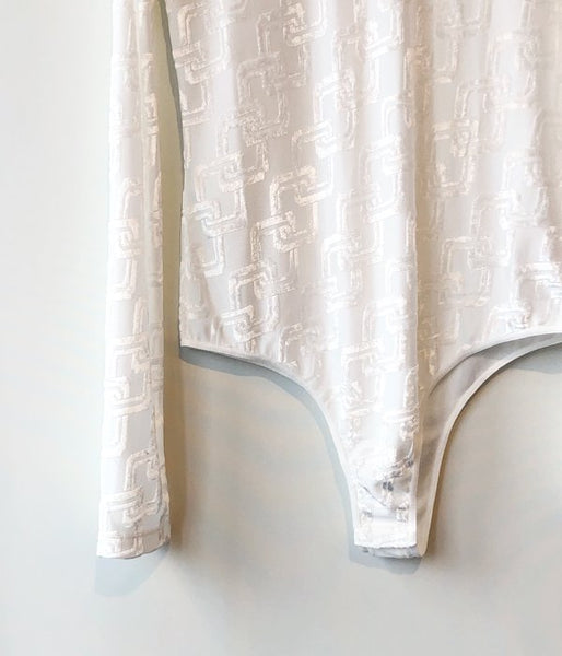 FUMIKA_UCHIDA/VELOUR JACQUARD BODYSUIT(WHITE)