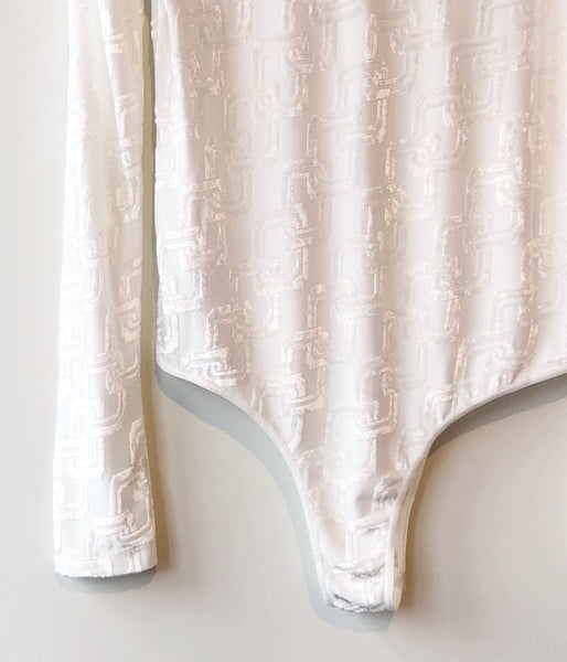 FUMIKA_UCHIDA/VELOUR JACQUARD BODYSUIT(WHITE)